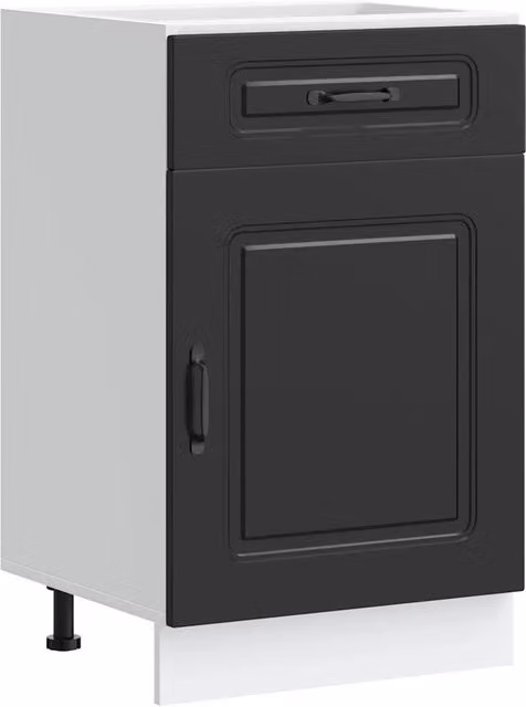 Mobile da cucina Kalmar nero in legno composito con ante a battente L/P/H: 50 x 46 x 81,5 cm – 1