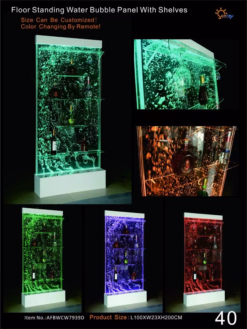 Led Bar Regal Schrank Wasserwand Säule Wände Waterwall Trennwand Wasserwände
