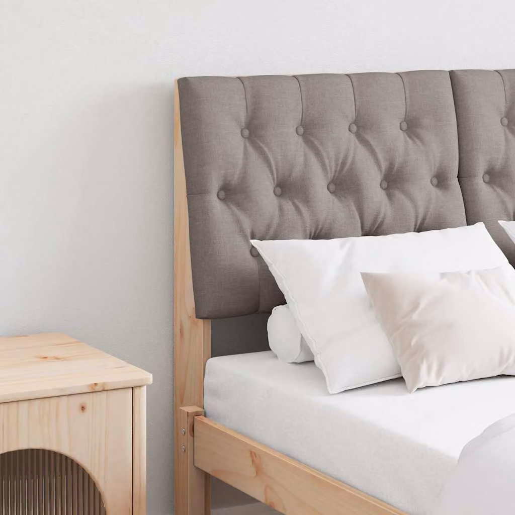 Testiera imbottita Talpa vidaXL in pino massello, disponibile in beige o grigio, larghezza: 120 cm