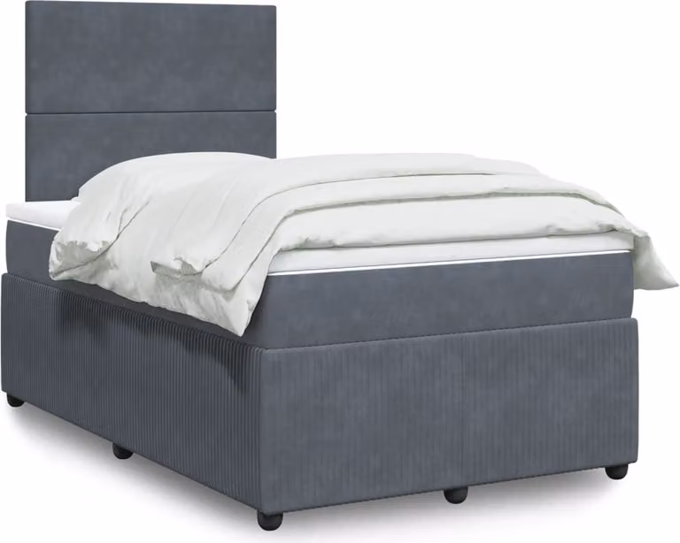 Maison Exclusive - Letto boxspring con materasso grigio scuro 120x200 cm velluto