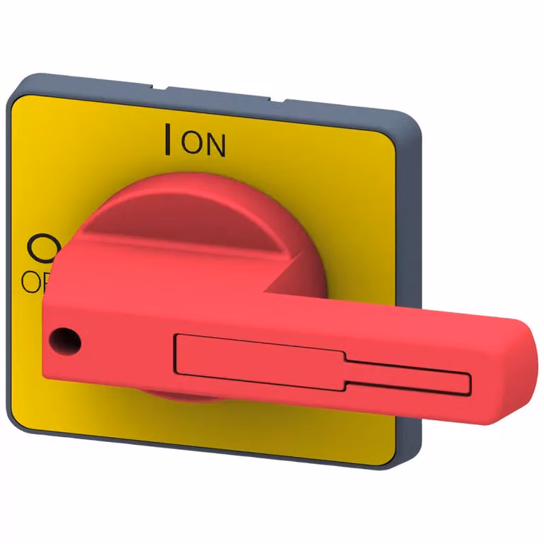 Attuatore rotante Siemens, manopola di comando rossa/gialla, per montaggio frontale a quattro fori, accessorio 3LD92433B