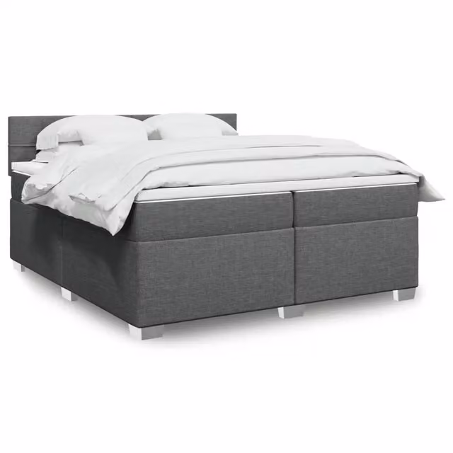 Letto Ibrido con Giroletto a Molle e Materasso vidaXL in Grigio e Bianco, L/P: 200 x 200 cm