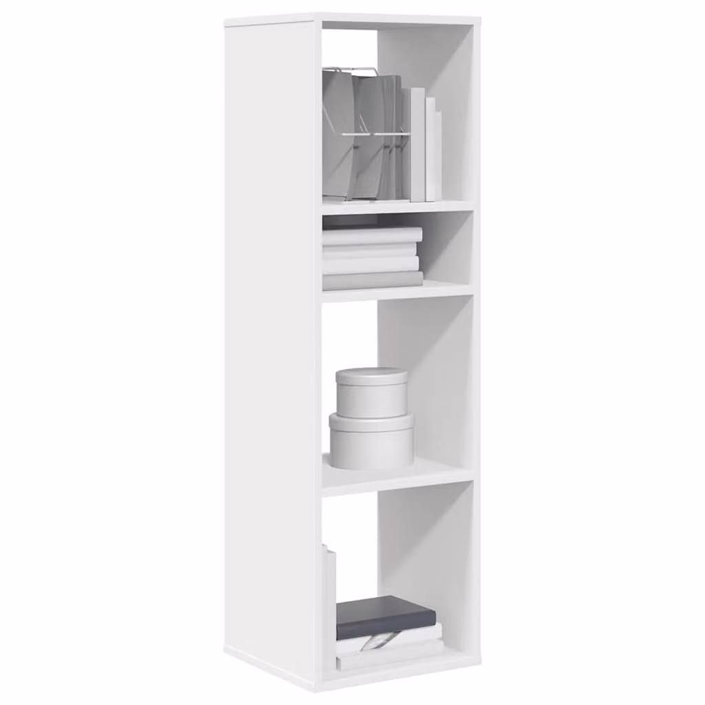 Libreria bianca vidaXL in legno MDF con pannello posteriore, L 34 cm x P 31 cm x H 112 cm