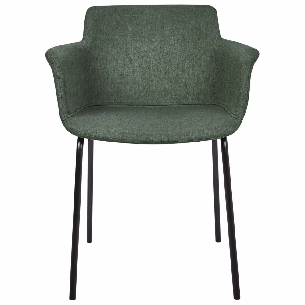 Set di 2 sedie da pranzo BELIANI in stile moderno con rivestimento verde e gambe in metallo nero L/P/H: 46 x 52 x 79 cm – 2