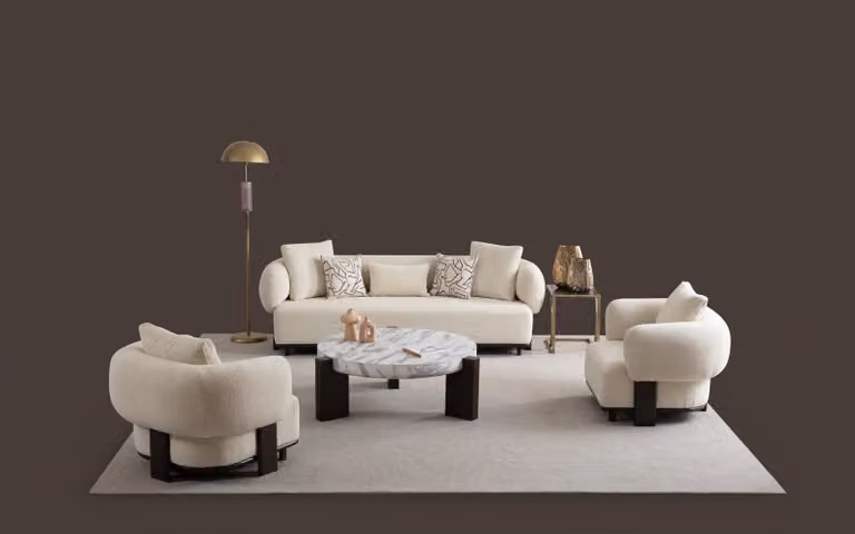 Sofa 2x Set 3 Sitzer Sessel Weiß Design Modernes Wohnzimmer Set Sofagarnitur