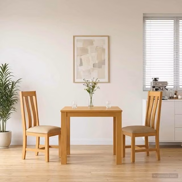Set da pranzo 3 pz Beige Legno di Quercia Massello 3430318