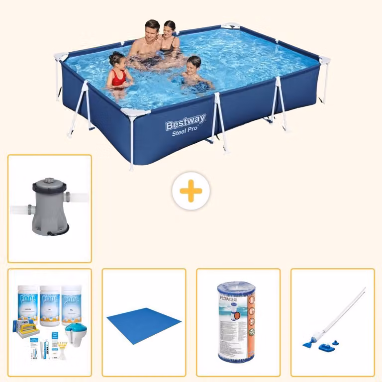 Bestway Steel Pro, piscina rettangolare - 300x201x66 cm - 6 pezzi - Modello S22081