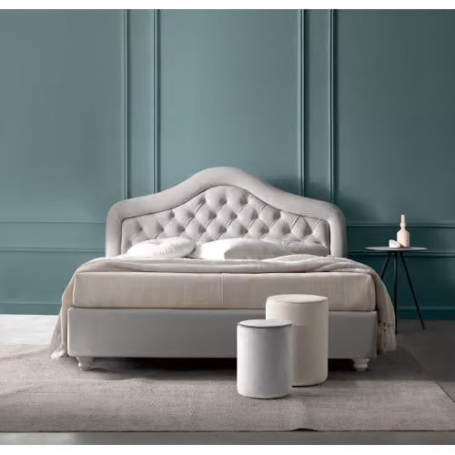 Letto matrimoniale imbottito con contenitore Nefi Italia - Giada
