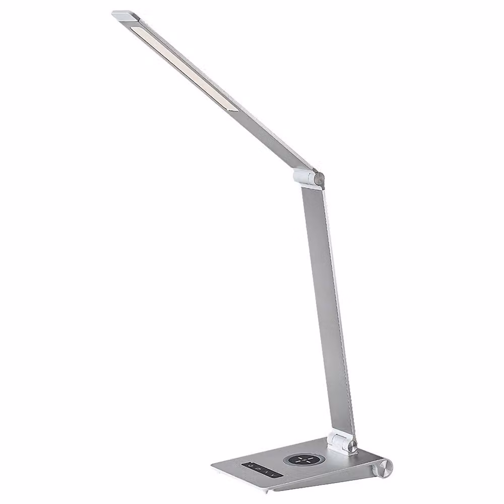Lampada da scrivania con caricatore a induzione argento incorporato LED 13W Nilfgard 2029 Rabalux
