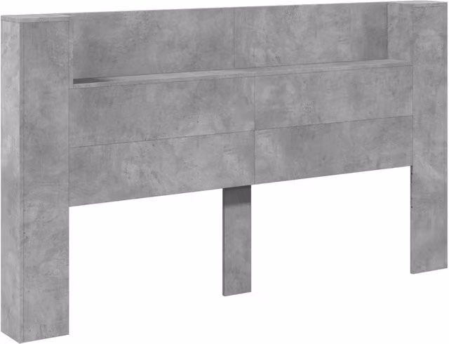 Testiera per letto con illuminazione integrata e mensola DESIGN IN in legno multistrato, Grigio cemento, L 180 x P 16,5 x H 103,5 cm