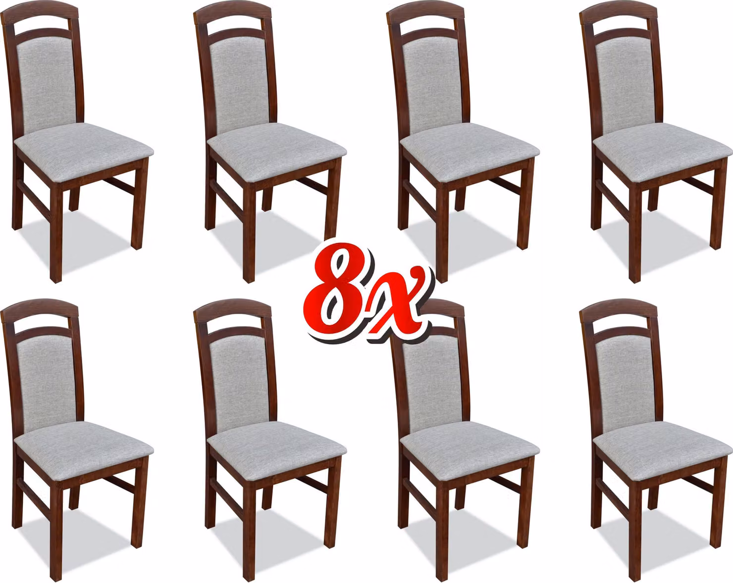 Stuhl 8x Esszimmer Polsterstuhl Fernseh Textil Küche Stühle Set Club Lounge