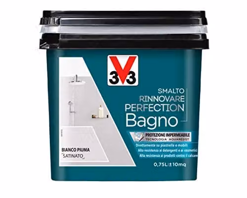 V33 Smalto Rinnovare Perfection Bagno Bianco Piuma Satinato 0,75L