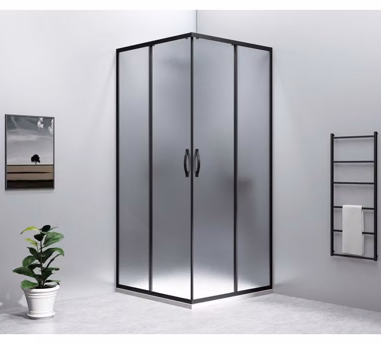 SIGMA SIMPLY BLACK cabina doccia angolare, 900x900 mm, accesso angolare, vetro mattone