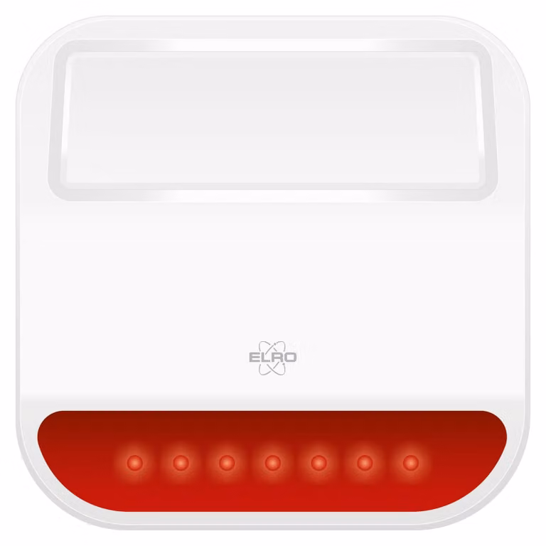 Sirena esterna da 105 dB per sistemi di allarme, grado di protezione IP54, colore bianco, inclusa batteria di backup