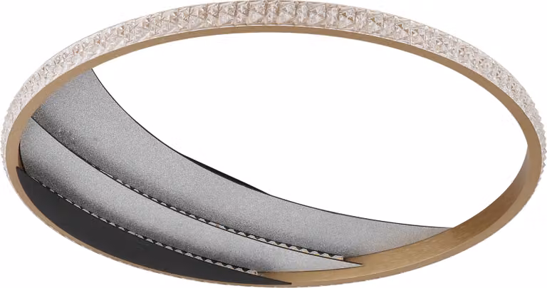 Plafoniera LED, cristallo, oro, cromo, CCT, P 41 cm