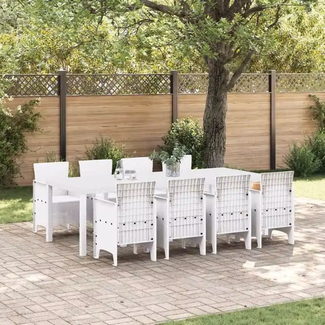 Set da Pranzo per Giardino 9 pz Grigio chiaro Polipropilene 3378747