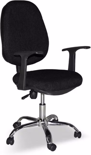 Poltrona da ufficio Effezeta Italia CR415 moderna in tessuto nero con braccioli – 1