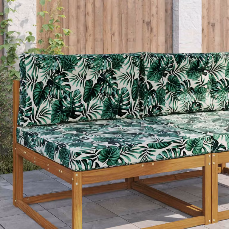 vidaXL Cuscino per divano da esterno verde con motivo floreale in poliestere e fodera rimovibile L 80 x P 80 x H 80 cm