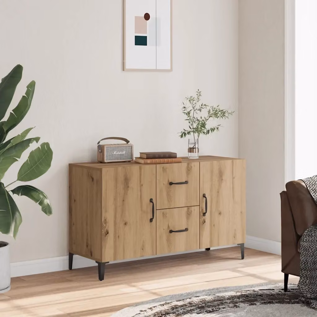 Credenza Buffet da pranzo in legno multistrato Rovere color marrone L: 100 cm, P: 36 cm, H: 60 cm – 2
