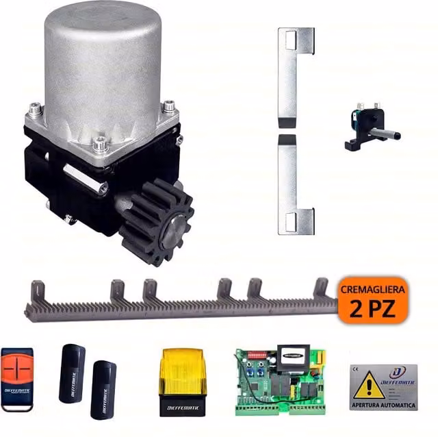 KIT MOTORE 300KG SCORREVOLE AUTOMATICO CON 2 MT CREMAGLIERA NYLON 230V KV3