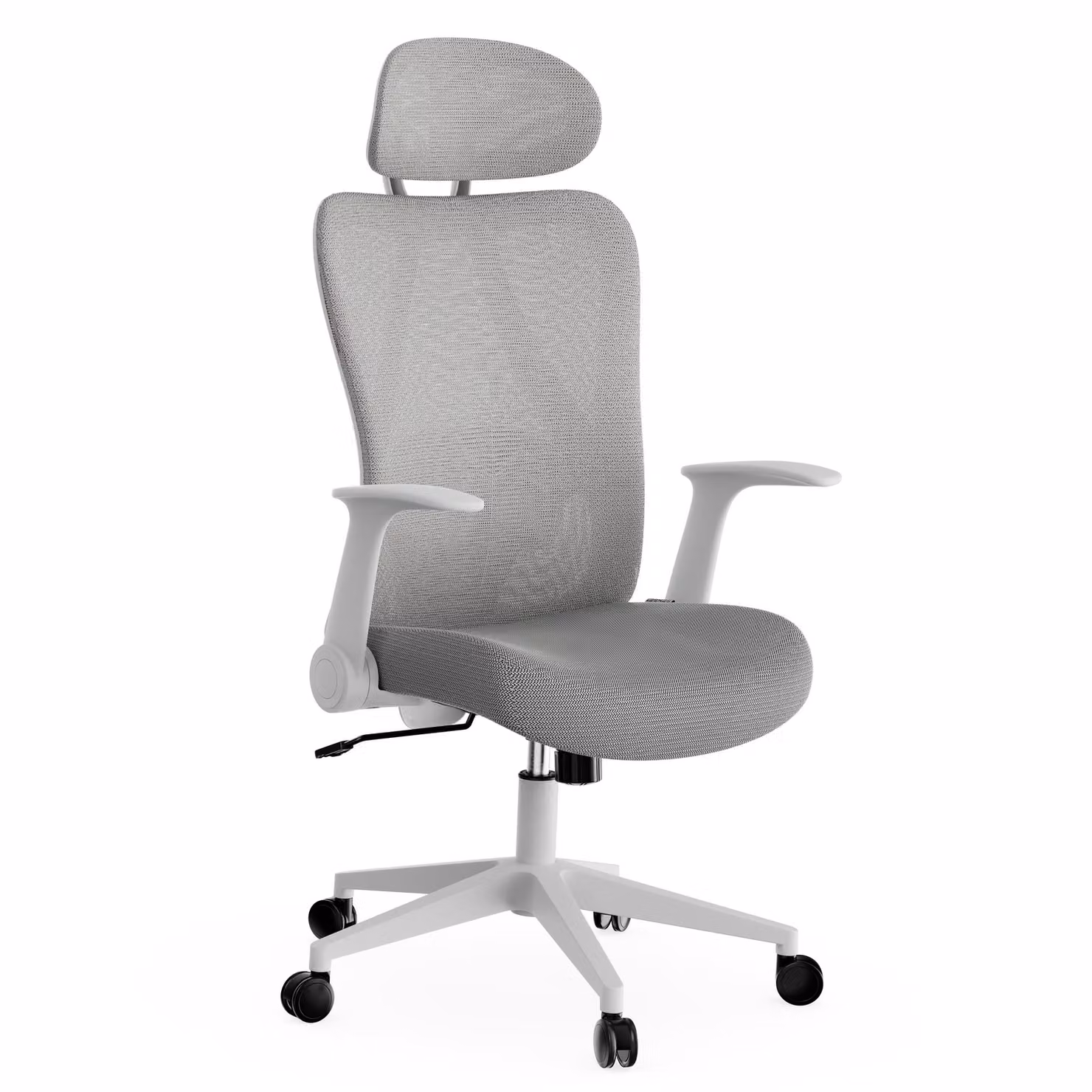 SENSE7 Noxo Sedia da ufficio ergonomica Sedia da scrivania Grigio Braccioli ribaltabili Poggiatesta Schienale in rete Sedia direzionale Funzione oscillante Ufficio domestico 150 kg
