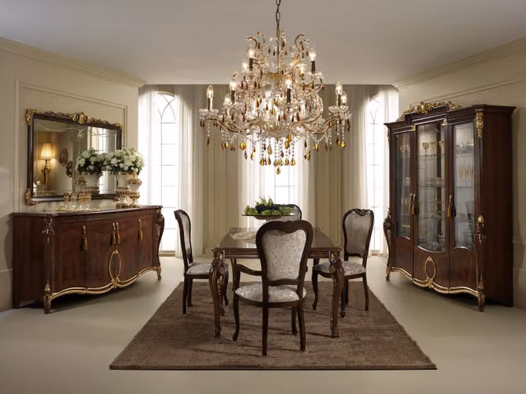 Arredoclassic™ Luxus Klassisches Esszimmer + 4 Stühle Stuhl Set Garnitur Design