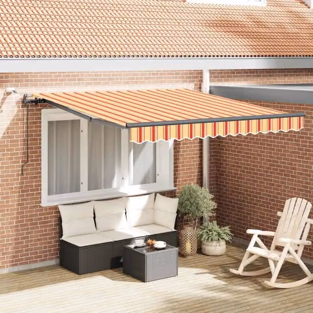 Tenda retrattile Giallo e Arancione 350 x 250 cm Poliestere 3330256