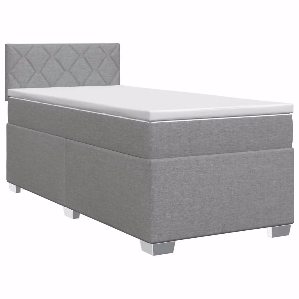 Letto box spring con materasso ibrido vidaXL Grigio Chiaro e Bianco L/P/H: 80 x 200 x 100,5 cm – 2