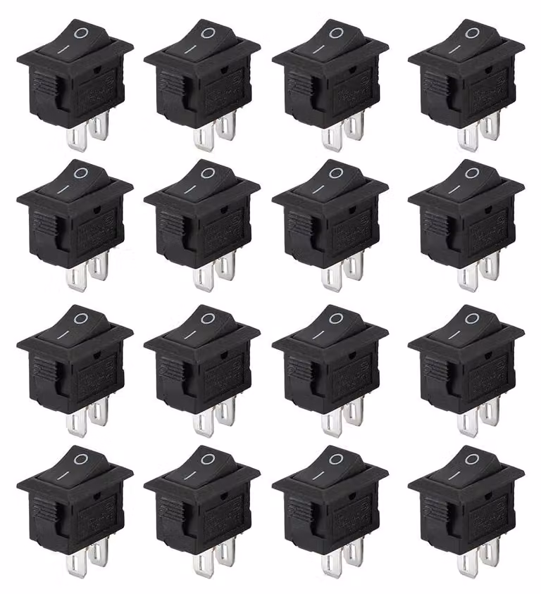Interruttori a levetta, 16 pezzi. Mini interruttori a levetta, 2 poli, on/off, AC 250V, 3A