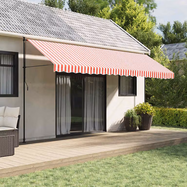 Tessuto di ricambio per tenda da sole vidaXL in poliestere, rosso e bianco, L 500 x P 300 cm