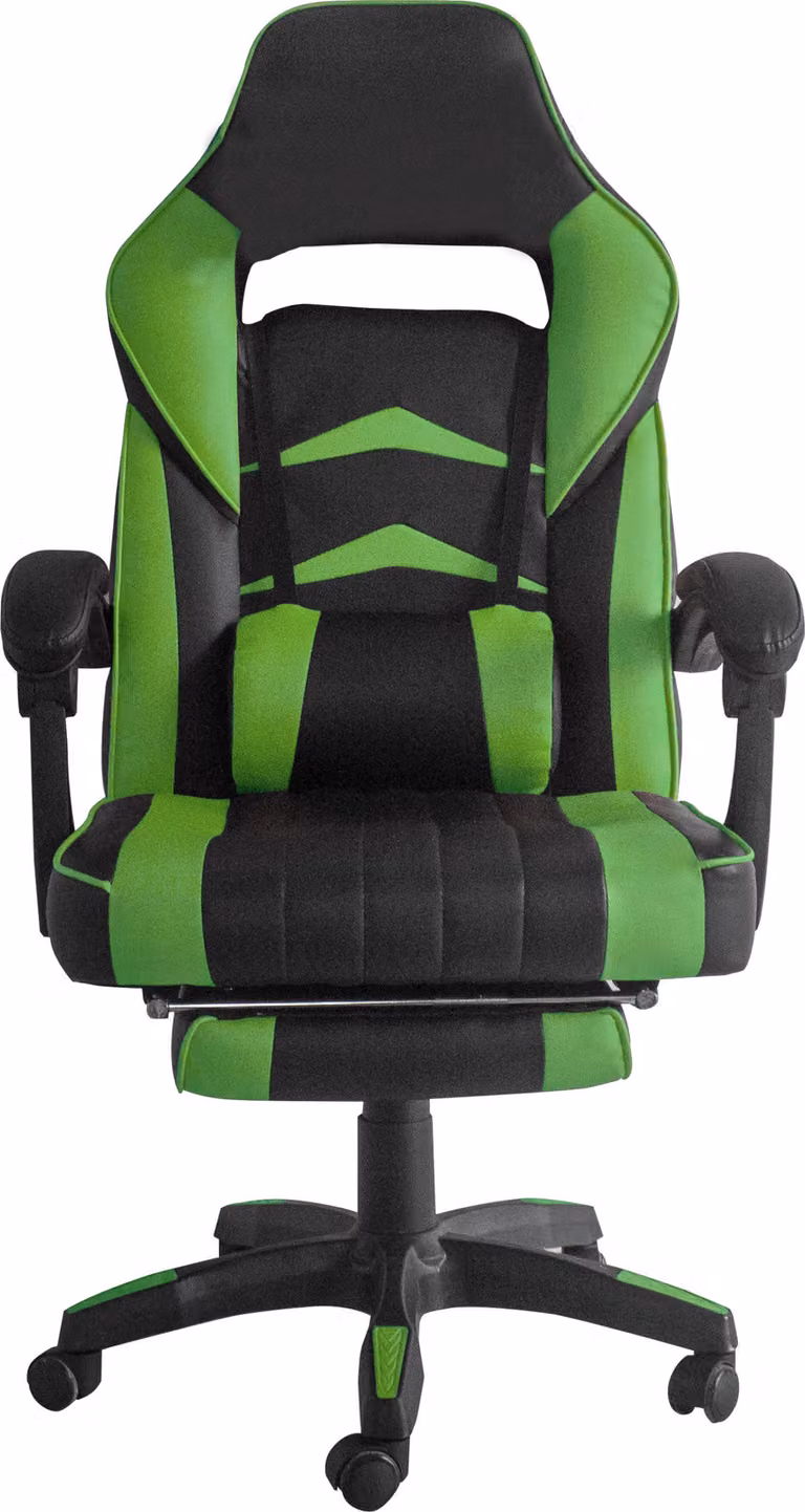 Sedia da ufficio Aga Nero - Verde con poggiapiedi