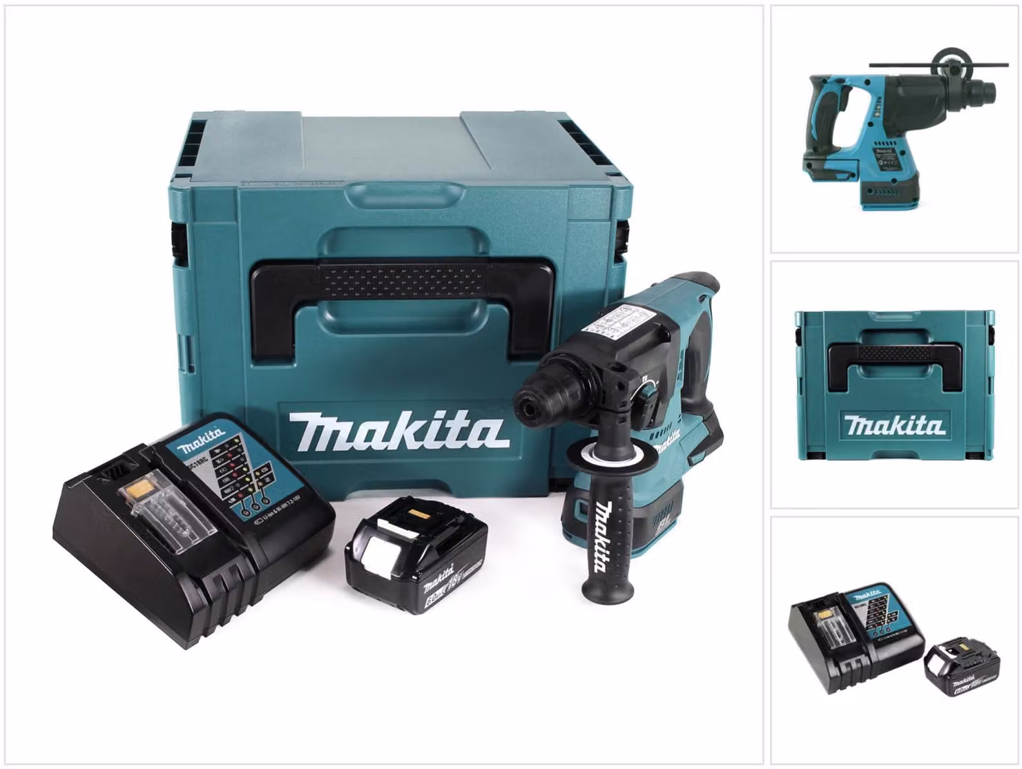 Trapano a percussione a batteria Makita DHR 242 RG1J 18V 2.0J SDS-plus Brushless + 1x batteria ricaricabile 6.0Ah + caricabatterie + Makpac