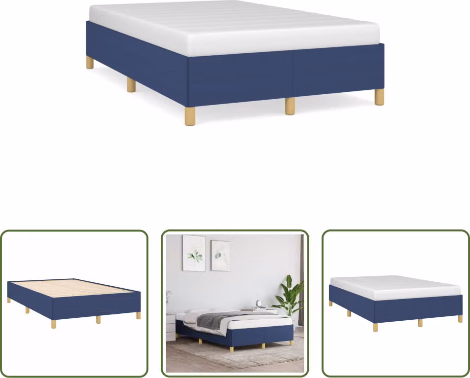 The Living Store Rete da letto blu 120x190 cm Tessuto