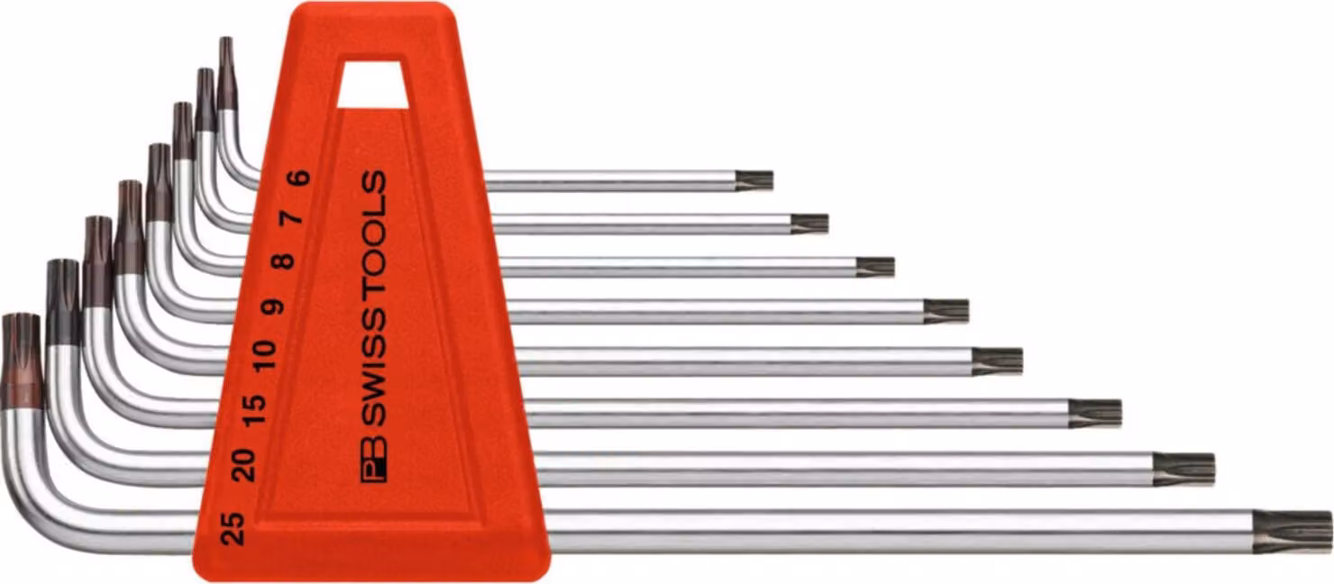 PB Swiss Tools Set di cacciaviti angolari, con foro, per TX, 8 pezzi