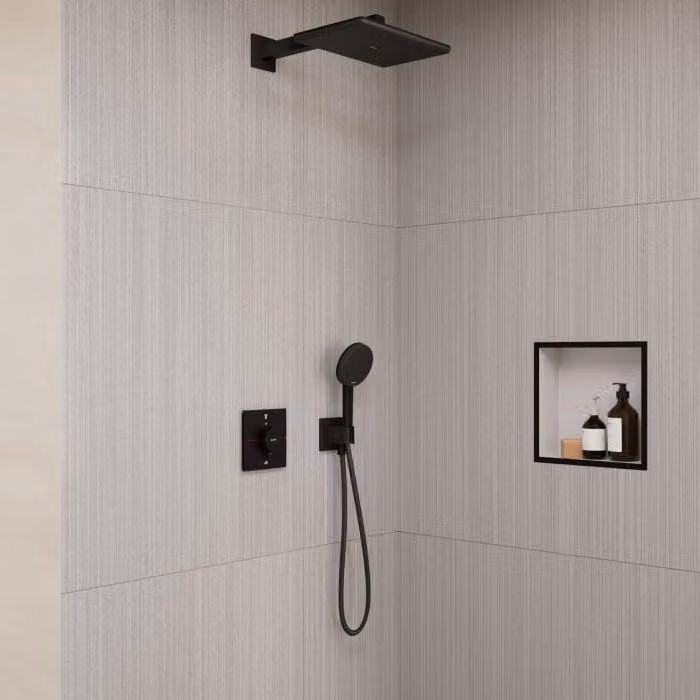 Sistema doccia hansgrohe Raindance Alive Q 210/340, con un getto, e soffione softcube