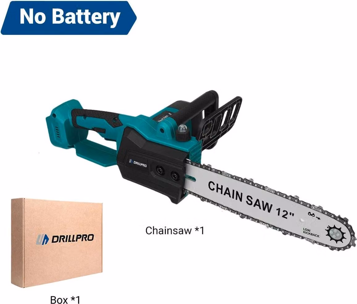 Troncatrice a catena elettrica da 30 cm - Troncatrice a catena a batteria - Motore brushless - 4000–6000 W - 6800 giri/min - Per uso domestico e giardinaggio - Senza batteria