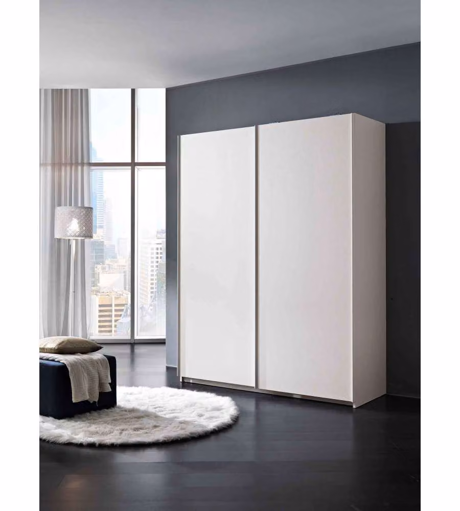 Mcs Mobili Armadio Bianco con Ante Scorrevoli - 163x60x211 cm