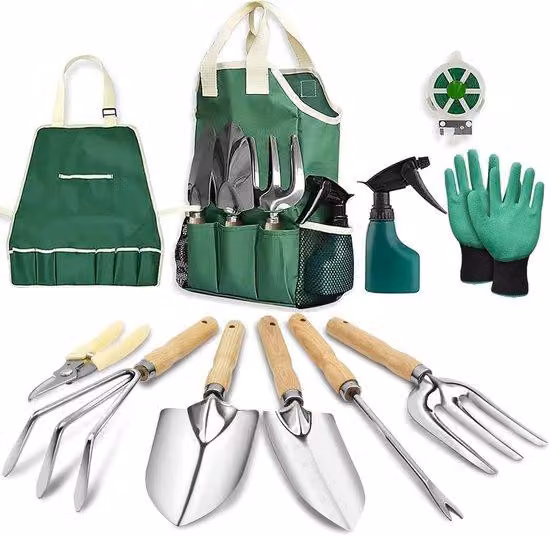Set da giardino 11 pezzi in acciaio inossidabile antiscivolo