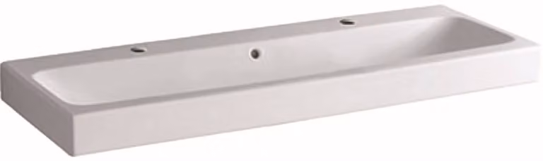 Geberit iCon lavabo 120x48,5cm blanc, avec deux trous pour robinets, 124020000, 124020000