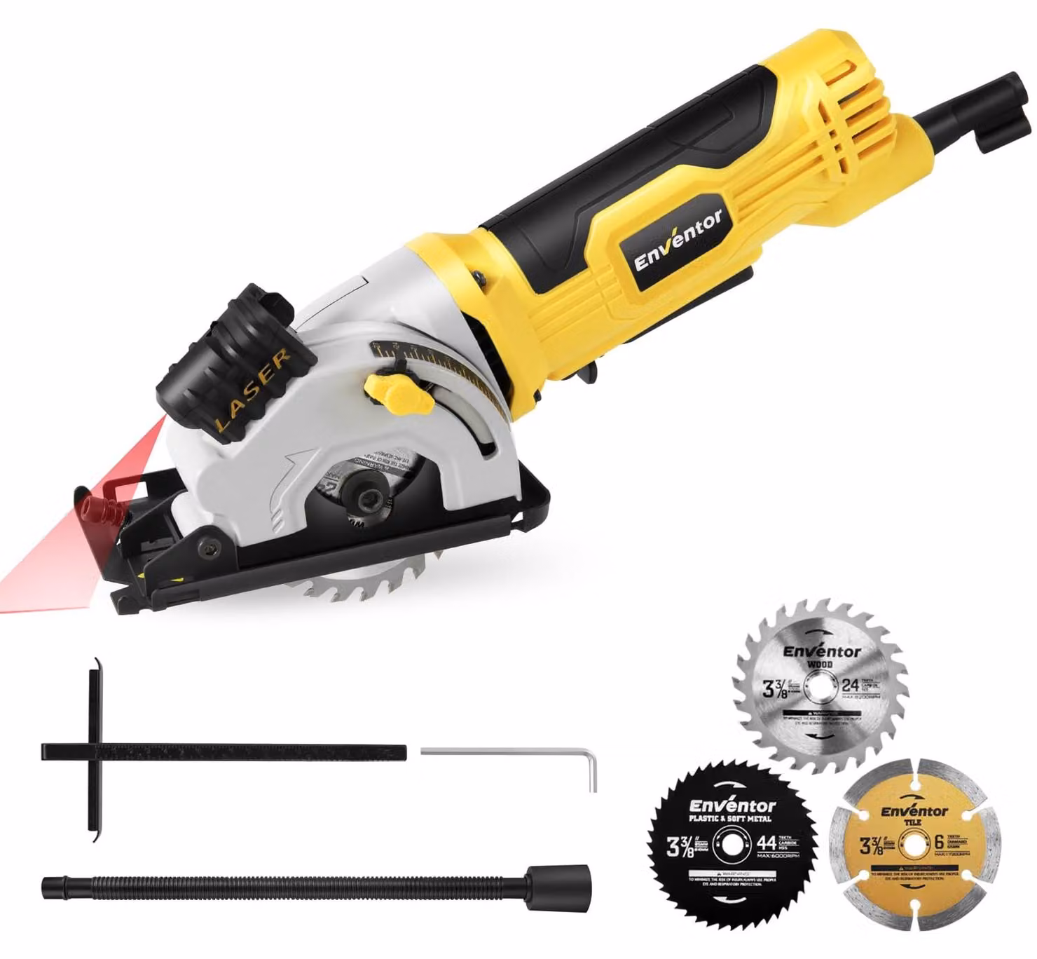 Mini sega circolare - Potenza: 580 Watt - Diametro lama: 85 mm - Adatta per legno, piastrelle e plastica