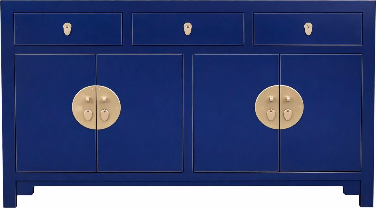 Fine Asianliving Credenza cinese Comò Blu notte - Collezione Orientique - L140xP35xH85cm