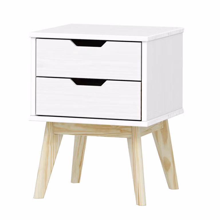 Comodino 2 cassetti BONITO laccato bianco