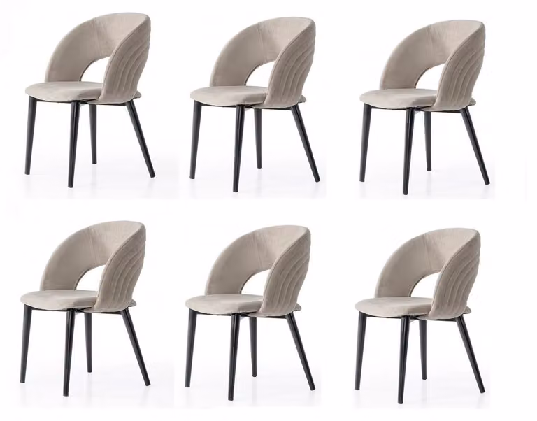 Set di 6 sedie beige: comode, moderne, eleganti, morbide, classiche