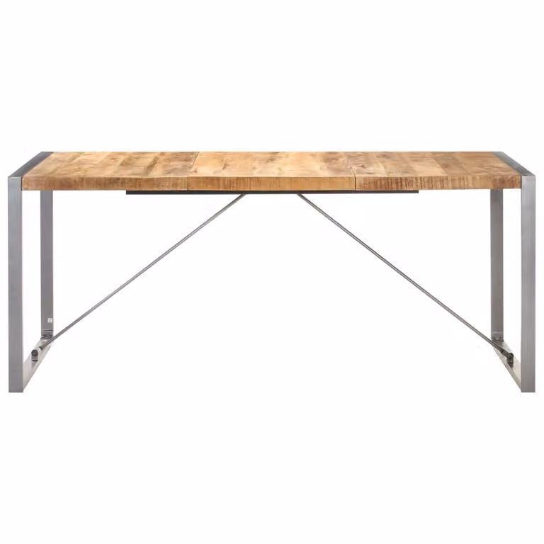 Tavolo da Pranzo 180x90x75 cm in Legno Massello di Mango Grezzo
