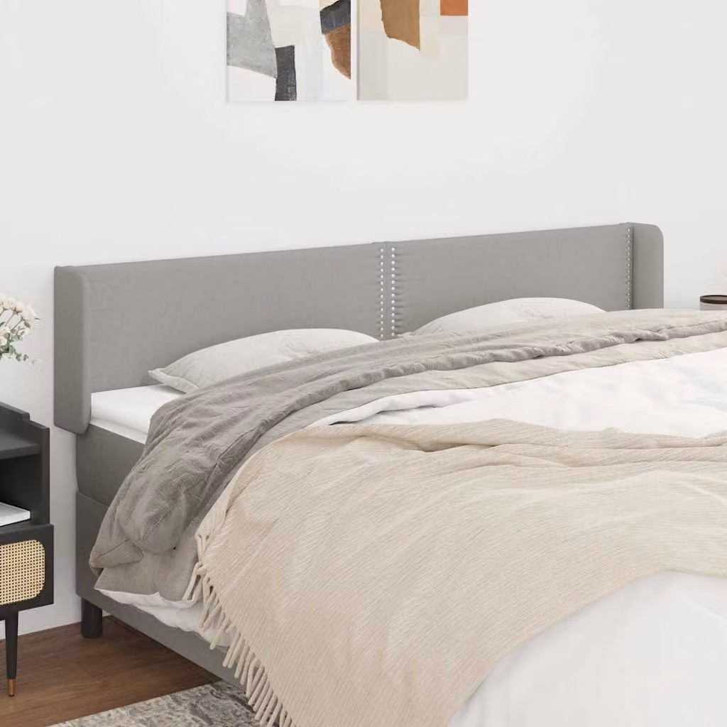 Testiera ad orecchio vidaXL in tessuto grigio chiaro con struttura in legno