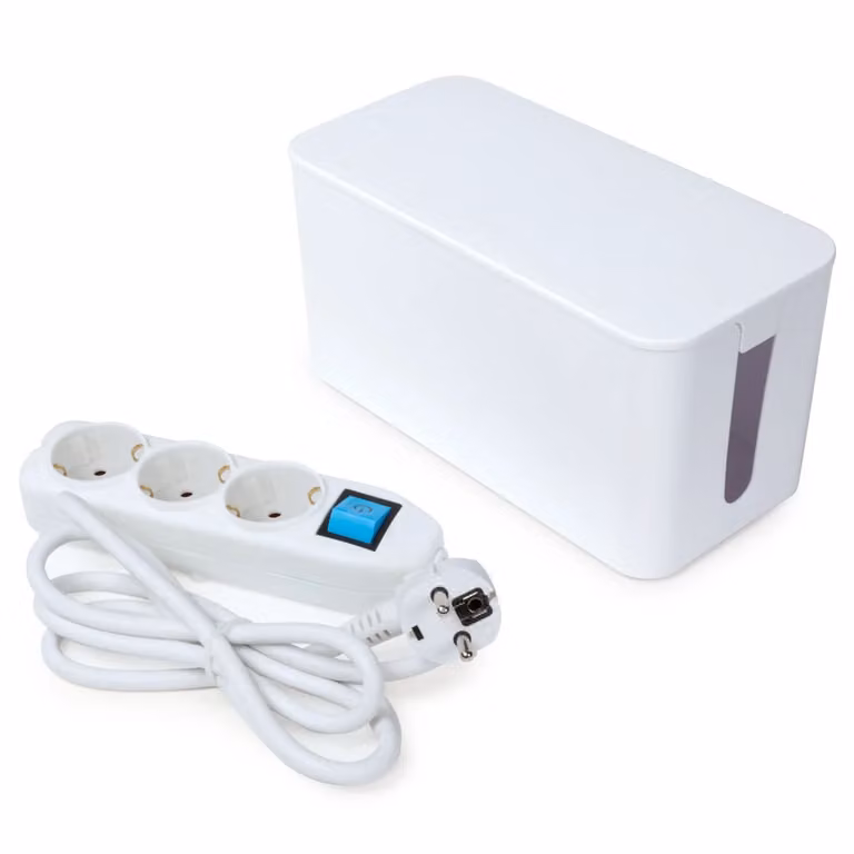 Presa a 3 vie con organizer per cavi - Cavo da 1,5 m - Bianco - Schuko