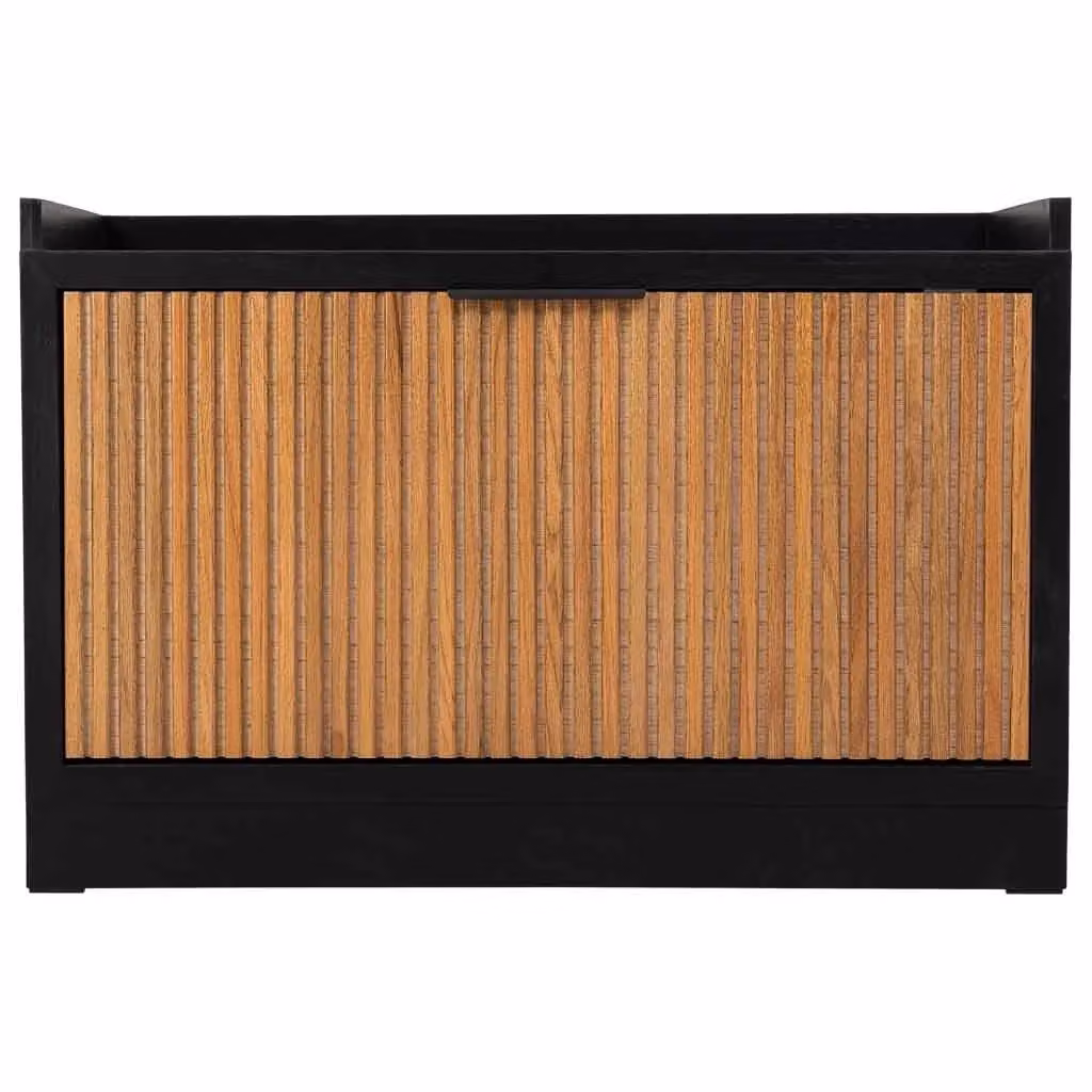 Sgabello porta scarpe Wanderlust Deco in legno e metallo nero e marrone L: 80 cm, P: 38 cm, H: 53 cm – 2