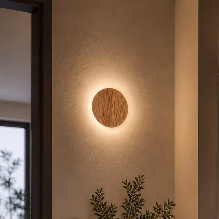 Elobra Applique da parete Atacama, Legno chiaro, Soggiorno / Sala da pranzo, Legno, Applique