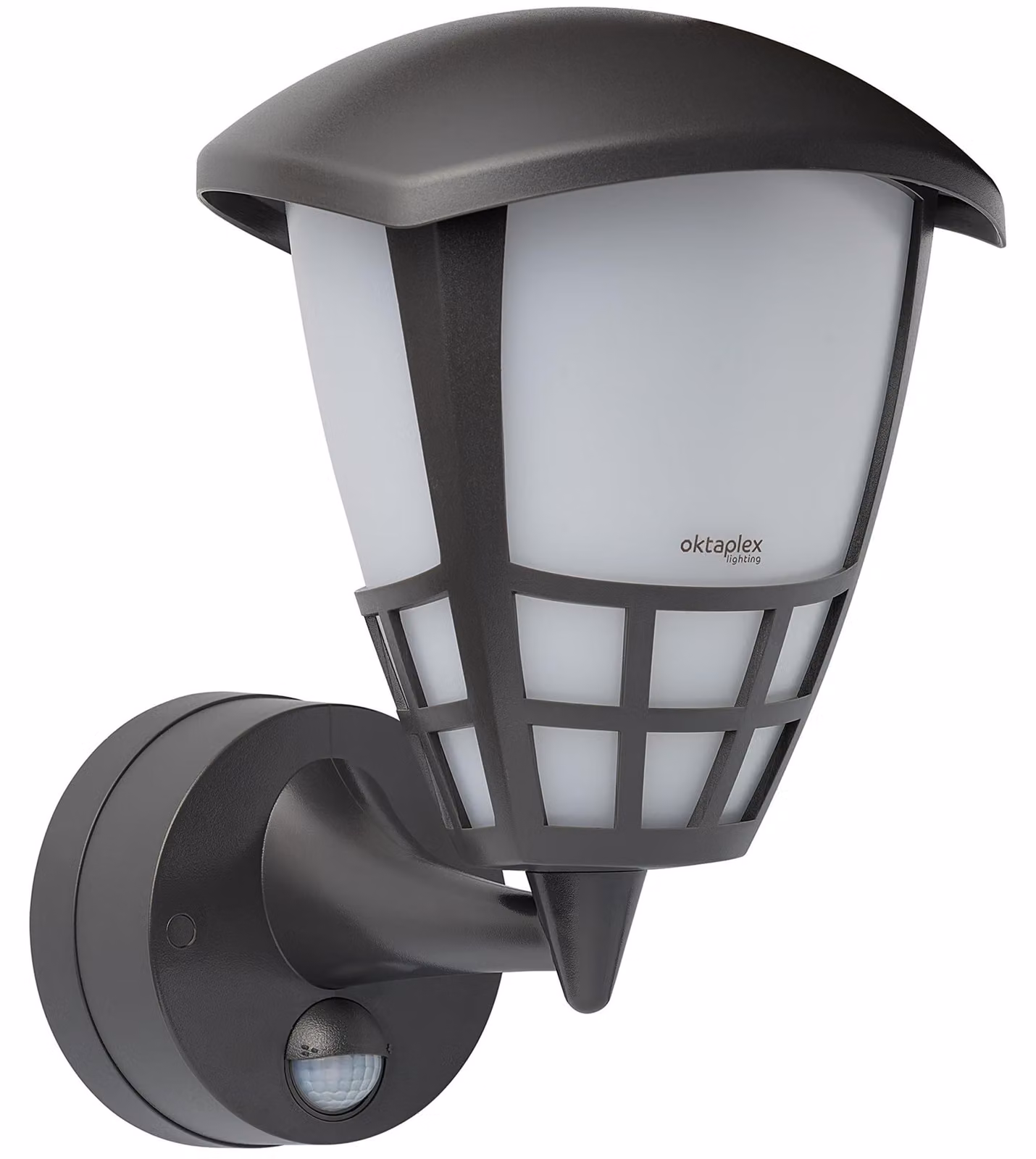 Lampada da parete esterna con sensore di movimento, colore antracite, attacco E27, grado di protezione IP54