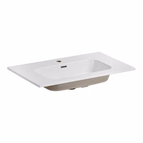 Lavabo da incasso Essen 80 cm in ceramica bianca lucida Design moderno
